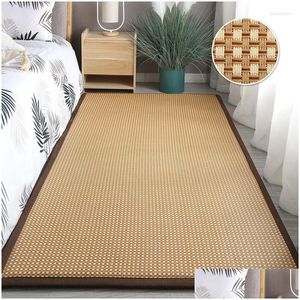 Tappeti Estate Posa del pavimento Slee Mat Artefatto Rattan Materasso Casa Camera da letto Tappetini freddi Cuscino Tatami Drop Delivery Tessili da giardino Dhr8E