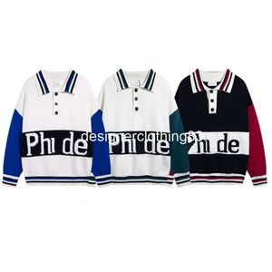 2023 French niche design sense American retro loose vintage preppy sweater coat men fashion fallow