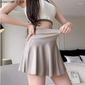 Kjolar sexig tjej halv höft wrap kjol hög midja a-line kvinnors sommarkoreanska mode mini tight vintage stygg sport