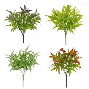 Dekorativa blommor 1pc mode konstgjord simulering petunia simulerade växter morgon glans grönt blad plast hem utomhusdekor