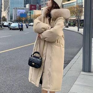 Womens Down Parkas Mens Vests Winter Coat Women Luxury Hair Collar Fashion Hooded Windproof Thick Warm Oversized Baggy Long White Duck Jacket 231206