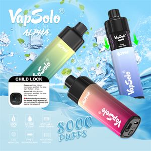 POD SYSTEM 8000 PULD VAPE DISPOSABLE E Cigaretter Vapsolo Alpha Mesh Coil Byt ut POD 650mAh Batterisladdningsbar elektronisk cigs Puff 8K Vape Pen Kit