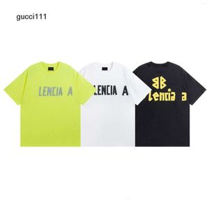 Deal balencaigalies balencigalies solto masculino t-shirtbig camisas clássico curto paris fita desgastado esticado manga desgastada lavado homens e yw4h