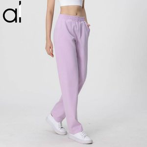 AL Pantaloni da Yoga Donna Alta Elasticità Capispalla Larghi Casual Corsa Sport Pantaloni a Gamba Dritta Pantaloni da Allenamento Sottili Traspiranti Pantaloni a Gamba Larga Pantaloni da Jogging