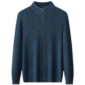 Suéteres para hombres Llegada Moda Otoño Invierno 100 Pure Cashmere Cardigan Casual Suéter de punto Cremallera Abrigo grande Tamaño S3XL 4XL 5XL 231205