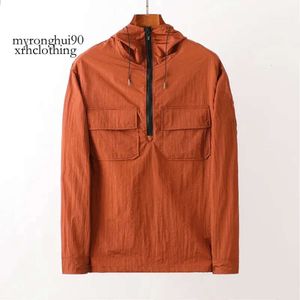 Men Down Jacket Free High Quality Brand Jacekt Half Zip Metal Nylon Casual Thin Style Casual Monocular CP Jacket