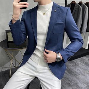 Men's Suits Blazers Fashion England Style Autumn Winter Thick Men's Velvet Suit Jacket Male High Quality Plus Size Blazers Coat Oversize 4XL 231206