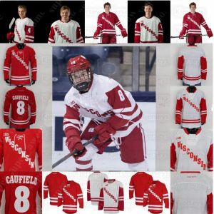 Wisconsin Badgers Hockey Jersey Cole Caufield Robbie Beydoun Linus Weissbach Dylan Holloway Ty Pelton-Byce Roman Ahcan Cameron Rowe Ty Ember