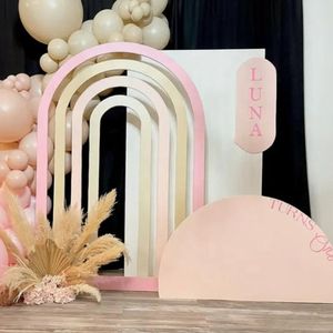 Födelsedagsbakgrund Bakgrund Bröllopsdekor Rainbow Acrylic Backdrop Balloon Arch Flower Wall Backdrop Wedding Stage 97