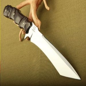 Нож Fox 58HRC Box 7Cr17Mov Тактический фиксированный клинок Зеркало для выживания Прямая охотничья коллекция Подарочные кожаные ножны Ivtqu