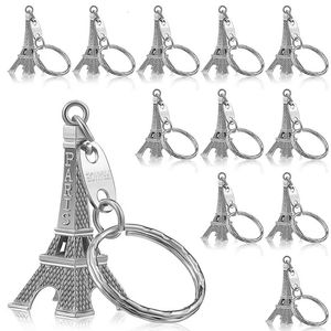 Keychains Lanyards 60Pcs Eiffel Tower Keychain Retro Keychain Decorations Purse Charms Statue Model Prom Keychain French Souvenirs 231205