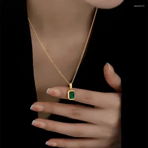 Ожерелья с подвесками, французское минималистское зеленое ожерелье, разработанное Ся Сяочжуном для женщин, роскошные и высококачественные ювелирные изделия на ключице