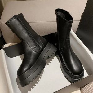 Botas plataforma de moda mulheres combate saltos de inverno qualidade longa coxa alta botas zíper joelho botas altas para meninas mujer 40 231205