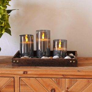 Candles Flameless Candles Battery Candles Pillar Candles Battery Operated with Remote Control and Timer Electric Candles WaxGrey Gl 231205