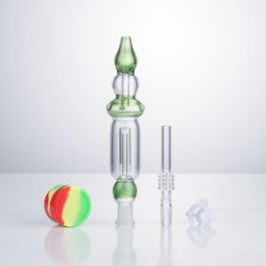 CSYC NC011 Dab Rig Курительные трубки около 5,79 дюймов Барботер в стиле калебаса Стеклянный бонг для воды 10 мм Титановый кварцевый керамический зажим для ногтей Силиконовая банка