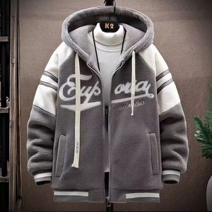 Mäns ner parkas Autumn Jackets Korean Fashion Streetwear Harajuku Winter Grey Hooded Casual Men Clothing Weop Jacket 231205