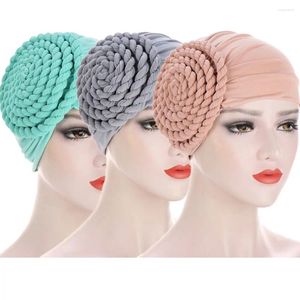 Etniska kläder mode muslimska kvinnor Braid Hijab headwrap halsduk Bana Indien kemo cap underscarf håravfall hat cancer turbante femme