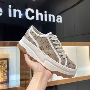 Alphabet Embroidery Color Matching Retro Thick-soled Canvas Shoes for Men and Women Lovers Muffin Bottom Tie 1977 Casual Fashion Foreign Trade 02