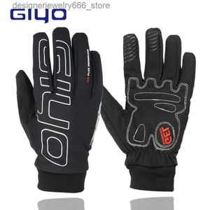 Five Fingers Gloves Winter Outdoor Sport Cycling Gloves Waterproof Bicycle Gloves Men Bike Gloves Thermal Fleece Cycling Gloves Gel Full Finger Q231206