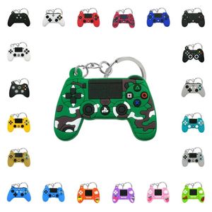 Keychains Lanyards 50PCS PVC design keychain lovely game machine key ring mini cute cartoon Gamepad Joystick key holder fit men keys trinkets 231205