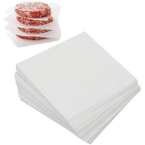 Candles 100 Stück Hamburger-Patty-Papier 5, 12,7 cm, antihaftbeschichtetes, quadratisches Pergamentblatt für Serperate-Burger-Presse, Einfrieren von Bonbonpapier 231205