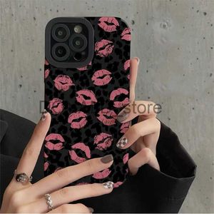 Casos de telefone celular Vintage Leopard Love Kiss Silicone Case para Samsung Galaxy A51 A52 A50 A32 A31 A21S A23 A53 A54 A71 A72 A73 5G A12 A13 A14 A10S J231206