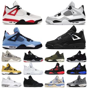 Mens 4 High OG 농구화 4S University Blue Silver Royal Toe Black Metallic Gold UNC 특허 Dark Mochamen Mid Smoke Grey 여성 운동화 트레이너