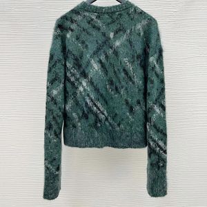 Kobiety swetry kobiety mohair alpaca mieszanka włosów Krzyna pullover elegancki komfort miękki sweter 23 Autumn luźne geometryczne geometryczne moda żakardowa