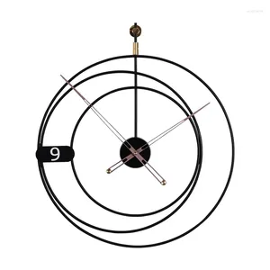 Wall Clocks Simple Wrought Iron Hanging Clock Room Light Luxury European Home Modern