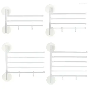 Bath Accessory Set Towel Bar Clothe Wardrobe Organizer Rack Space Saver Punch-Free Rotating Wall Mounted Swing Hanger