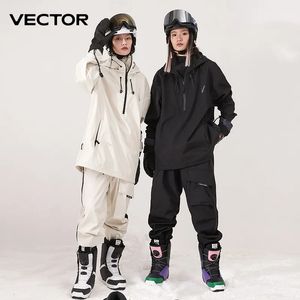 Andra sportvaror Skidåkning passar män Kvinnor Solid Color Ski Jacket Skidbyxor Varma vindtäta vinterövergripande Outdoor Sportkläder Snowboard 231205