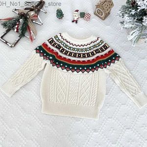 Cardigan Christmas Autumn Winter Children's Sweater Cotton Baby Boy Girl Knittad tröja Långärmare Varma tecknade Baby Christmas Clothes Q231206