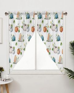 Curtain Autumn Pumpkin White Curtains For Bedroom Window Living Room Triangular Blinds Drapes