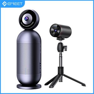 Sports Action Video Cameras 360 Conference Camera EMEET Meeting Capsule Pro Room Kit All in One Dual 4K Lenses with 1080P Wireless Co Webcam 231206