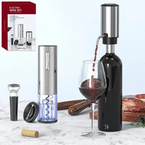 Openers Electric Wine Bottle Opener Aerator Automatic Red Corkscrew Rechargeable Lover Kitchen Gadgets 231205