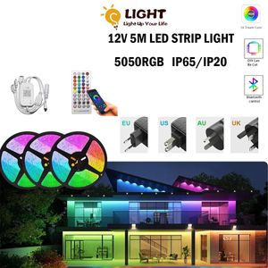 Andra evenemangsfestartiklar LED -lätta remsor IP65 IP20 Bluetooth Controller Flexibel RGB 5050 Dekoration Backlight Lamp Night Light Lysande sträng sovrum 231205