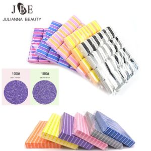 Tırnak arabellekleri 500/200pcs mini tırnak arabelleği bloğu 180/100 Grit Sünger Oje Oje Zımparalama Tampon Şeritler Tırnak Dosyası Bloklar Manikür Araçları 231205