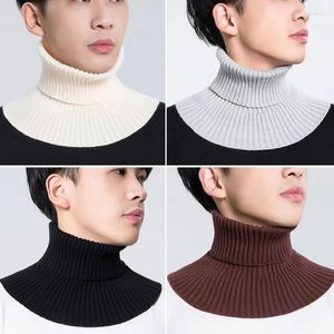Scarves Knitted Fake Collar Scarf Ribbed Elastic False Warm Winter Cycling Windproof Ruffles Detachable Wrap