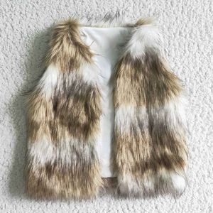 Waistcoat Multicolor Foux Fur Baby Girl Soft Coat Sleeveless Kid Lapel Children Vest Clothes Wholesale Infant Boutique Toddler Clothing 231205