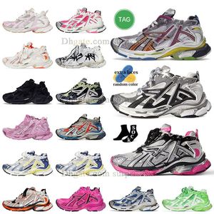 Track Runner 7 7.0 Designer Sapatos Casuais Homens Mulheres Tamanho Grande 12 Paris Corredores 77.0 Plataforma Sapatilhas Triple S Todo Preto e Branco Roxo Retro Marrom Caminhada Treinador