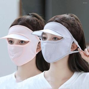 Bandanas Sunscreen Caps Protection Summer Mask Face Hats Cover med Veil Cycling Sun Outdoor Silk Brim