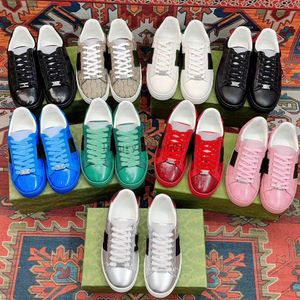 Neue Ace Sneakers Casual Bee Schuhe Italien Rosa Schwarz Kristall Leinwand bestickt Schwarz Männer Frauen Tiger Chaussures ineinandergreifende weiße Sporttrainer 01