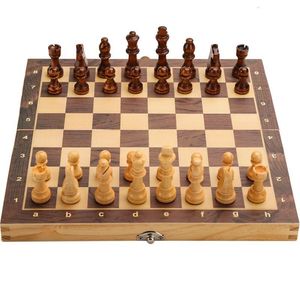 Chess Games Wooden Checker Board Solid Wood Pieces Folding High End Puzzle Game 230419 Drop Delivery Sports Outdoors Leisure Table Dh1N6