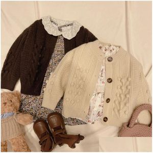 Cardigan Milankel Childrens Roupas Ball Girl Sweater Malha 231102 Drop Delivery Bebê Crianças Maternidade Suéteres Dhhfg