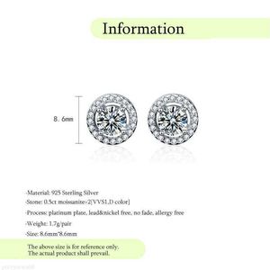 Luxury 925 Sterling Silver Moissanite Earrings Wedding Engagement Stud Earring for Women Ear Studs f ds