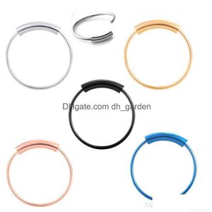 Nasenringe, Ohrstecker, Septumring, 316L-Stahl, nahtlos, durchgehend, Hoop, Lippenohrpiercing, 6 Farben, 22 Gauge, 0,6 mm, 6/810 mm, 100 Stück M Dhgarden Dhatl