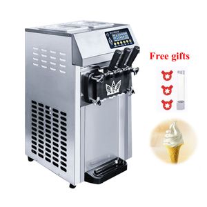 3 Flavors Ice Cream Machine Desktop Soft Serve Ice Cream Makers Sweet Cones Freezing Equipment Vending Machine