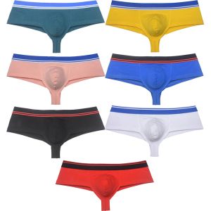 Men Cotton Sports Thong Boxer Underwear Brazilian 1/2 Covered Back Hip-Hugging Boxers Briefs Mini Trunks