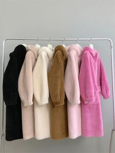 Women's Fur Faux Little Bear Ears Lengthened by 100 Lamb Wool Sheep Shearing Coat Thickened in Autumn and Winter 231205