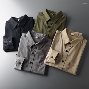Camisas casuais masculinas camisa comércio exterior cauda bens workwear manga longa